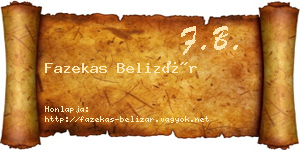 Fazekas Belizár névjegykártya